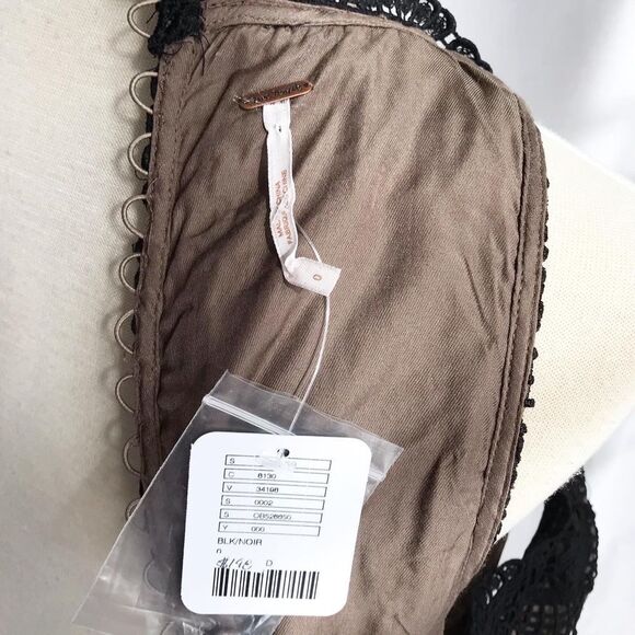 Free People black crochet layered dress Size 0 - Picture 9 of 10